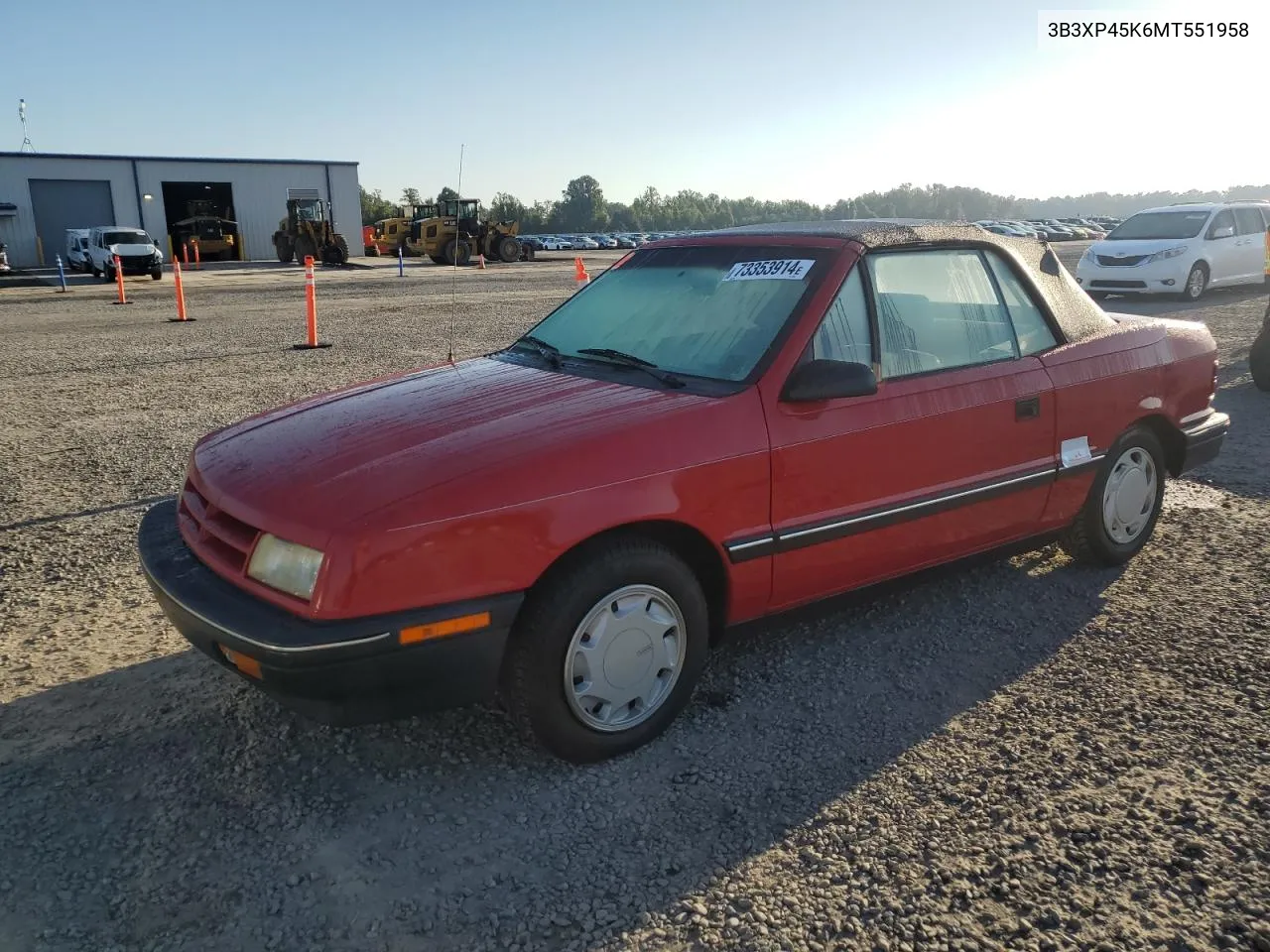 1991 Dodge Shadow VIN: 3B3XP45K6MT551958 Lot: 73353914