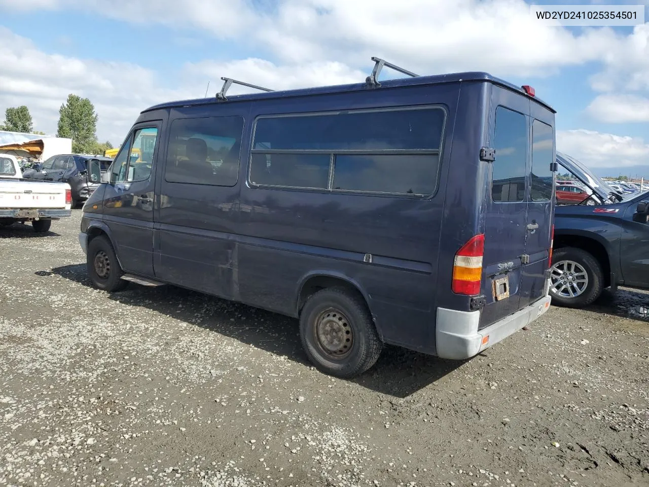 2002 Freightliner Sprinter 2500 VIN: WD2YD241025354501 Lot: 72659174