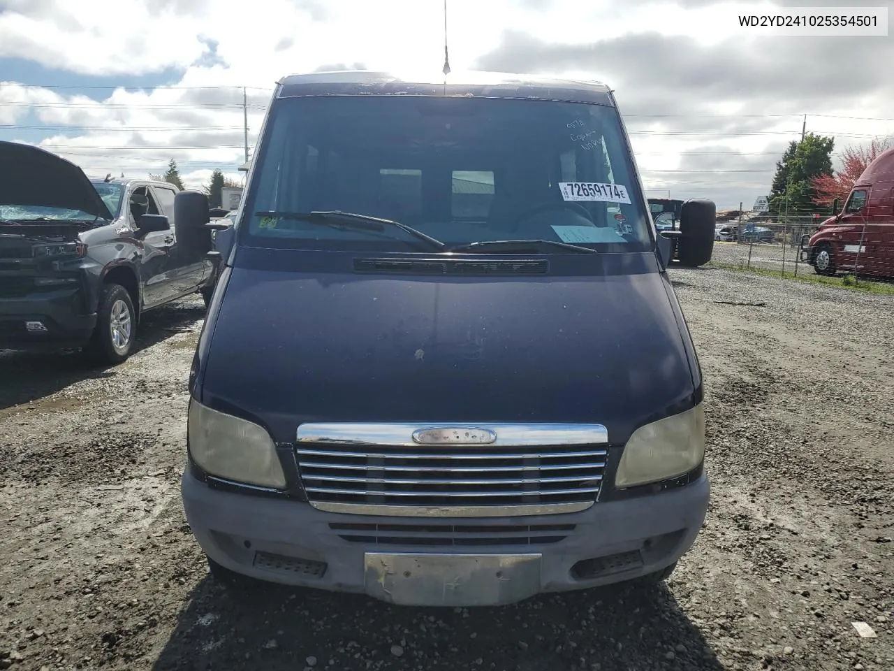 2002 Freightliner Sprinter 2500 VIN: WD2YD241025354501 Lot: 72659174