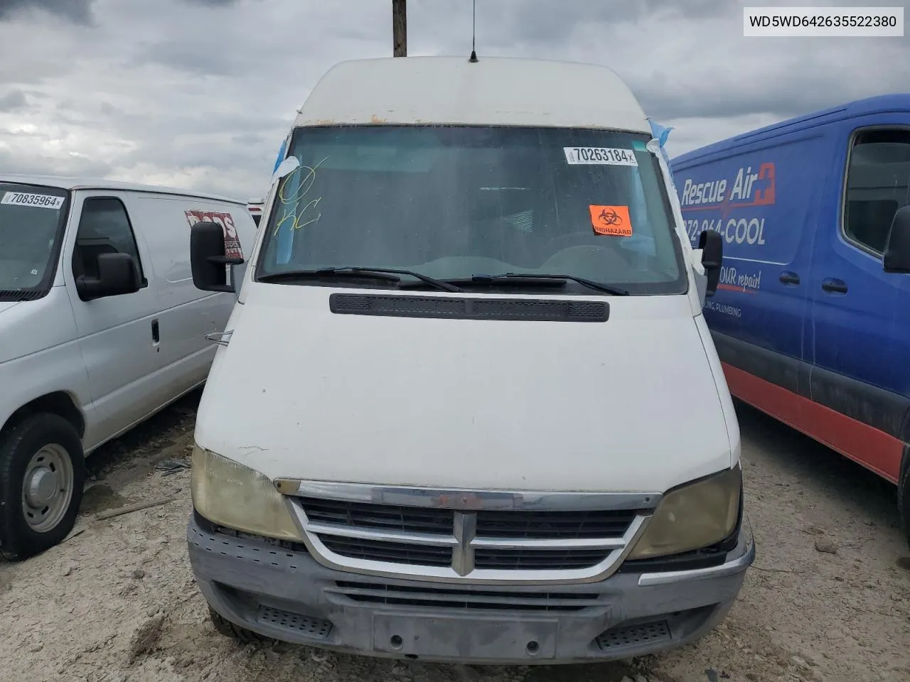 2003 Sprinter 2500 Sprinter VIN: WD5WD642635522380 Lot: 70263184