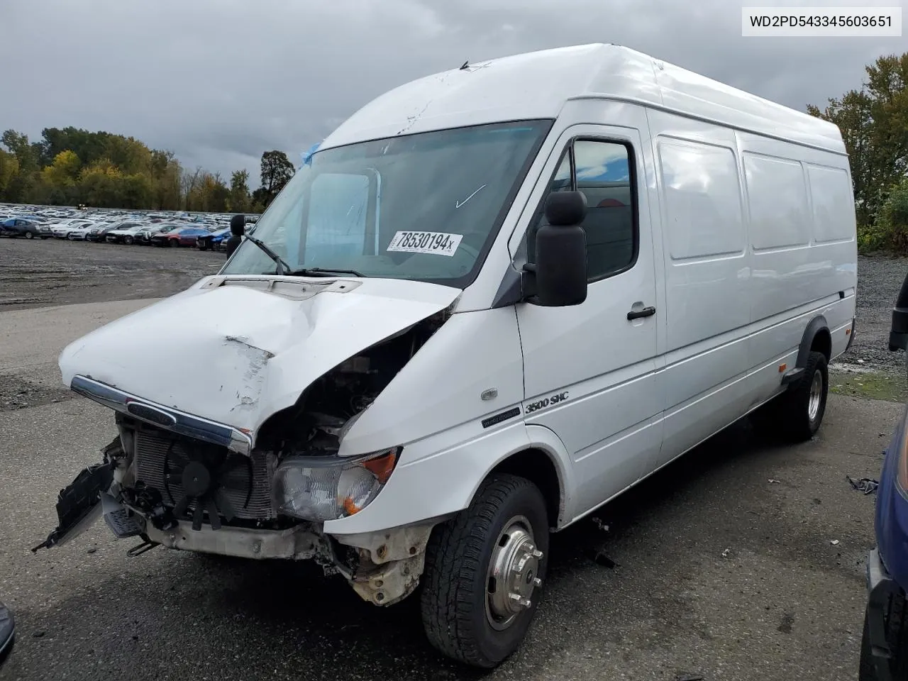 2004 Sprinter 3500 Sprinter VIN: WD2PD543345603651 Lot: 78530194