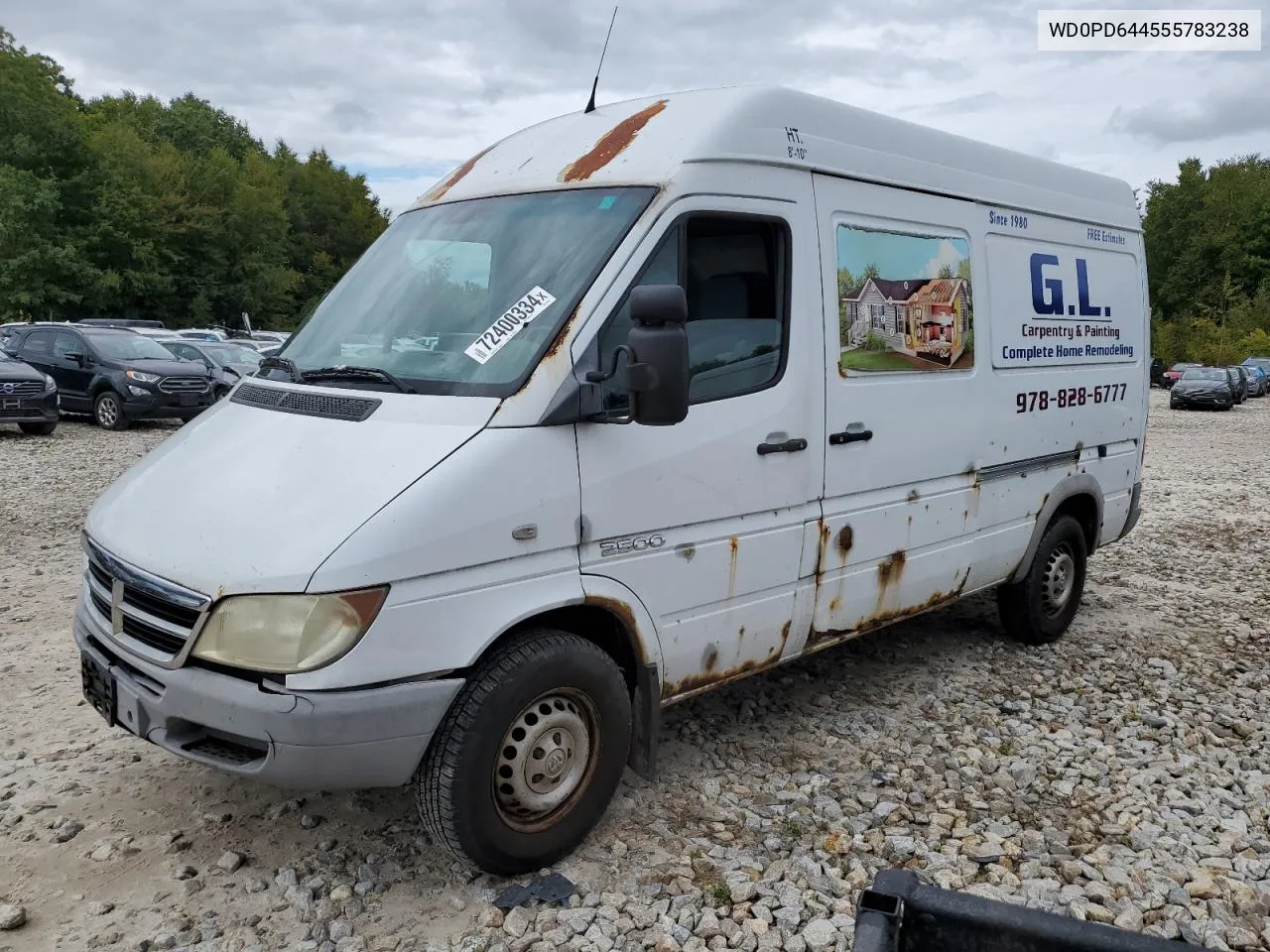 2005 Dodge Sprinter 2500 VIN: WD0PD644555783238 Lot: 72400334