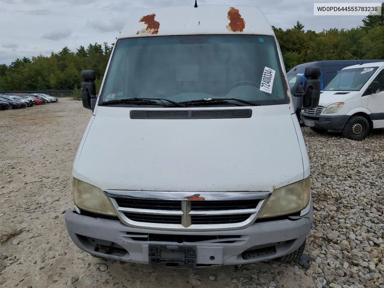 2005 Dodge Sprinter 2500 VIN: WD0PD644555783238 Lot: 72400334