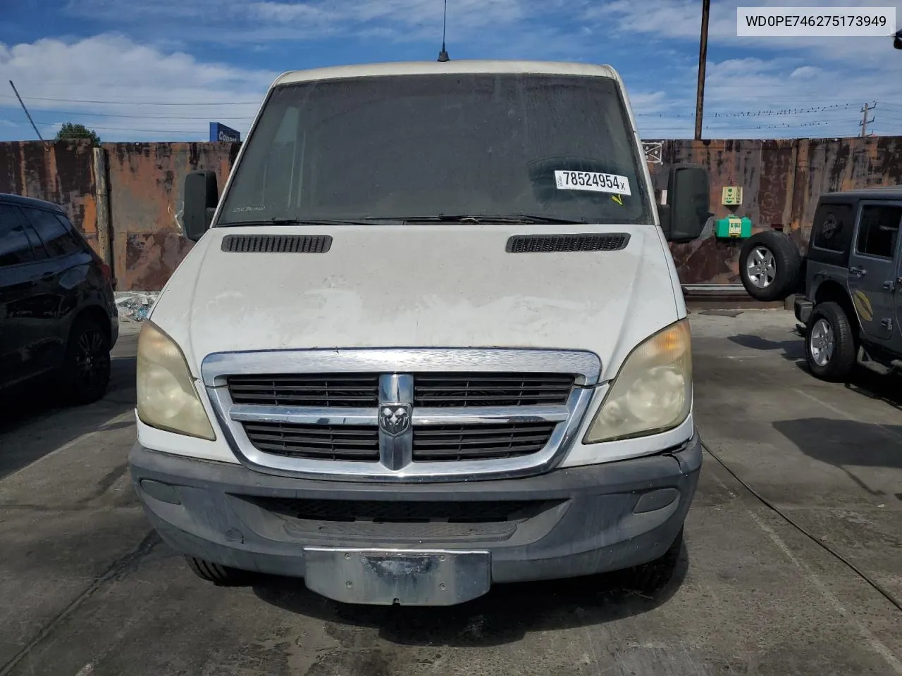 2007 Dodge Sprinter 2500 VIN: WD0PE746275173949 Lot: 78524954