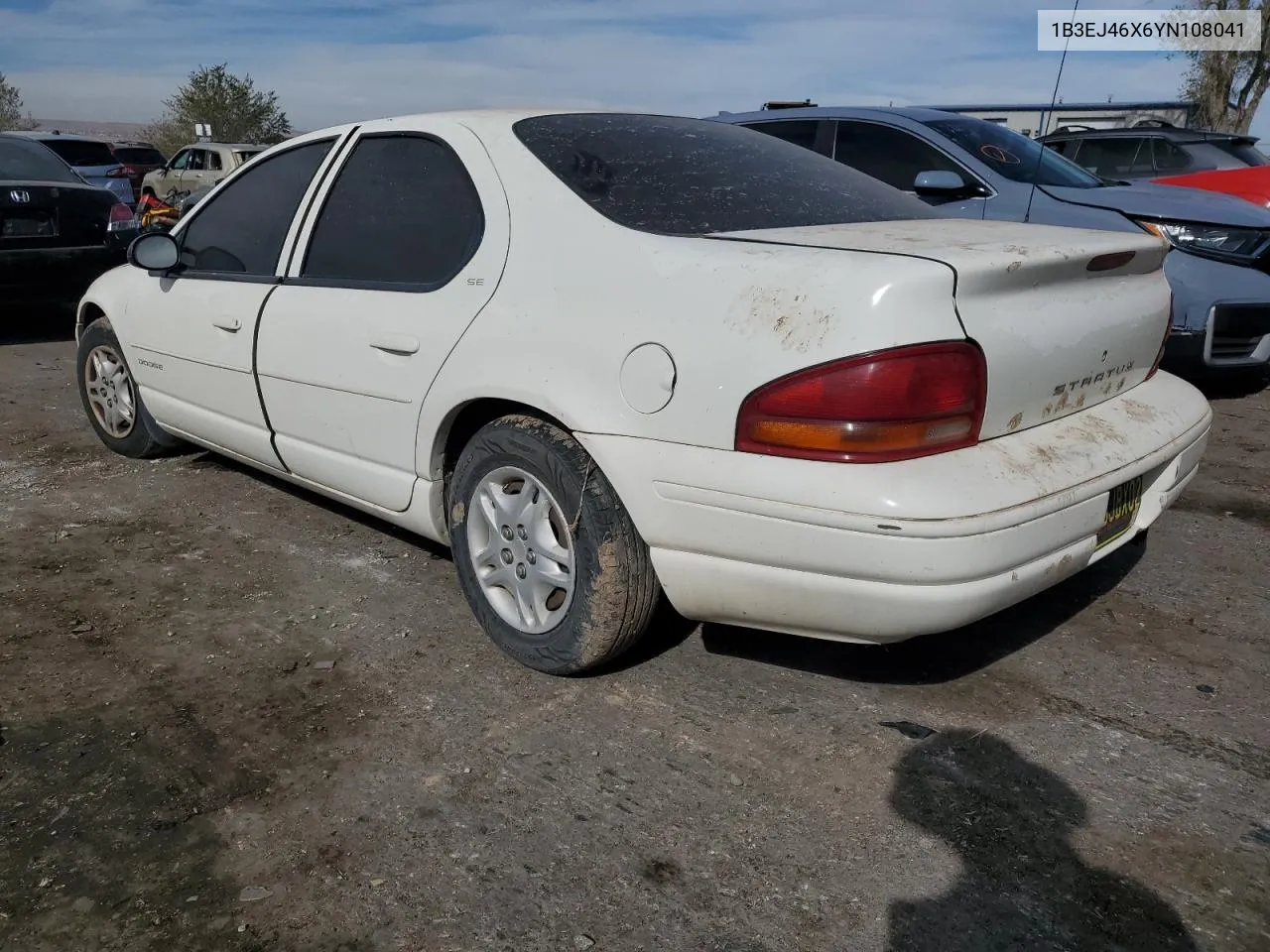 2000 Dodge Stratus Se VIN: 1B3EJ46X6YN108041 Lot: 78843524