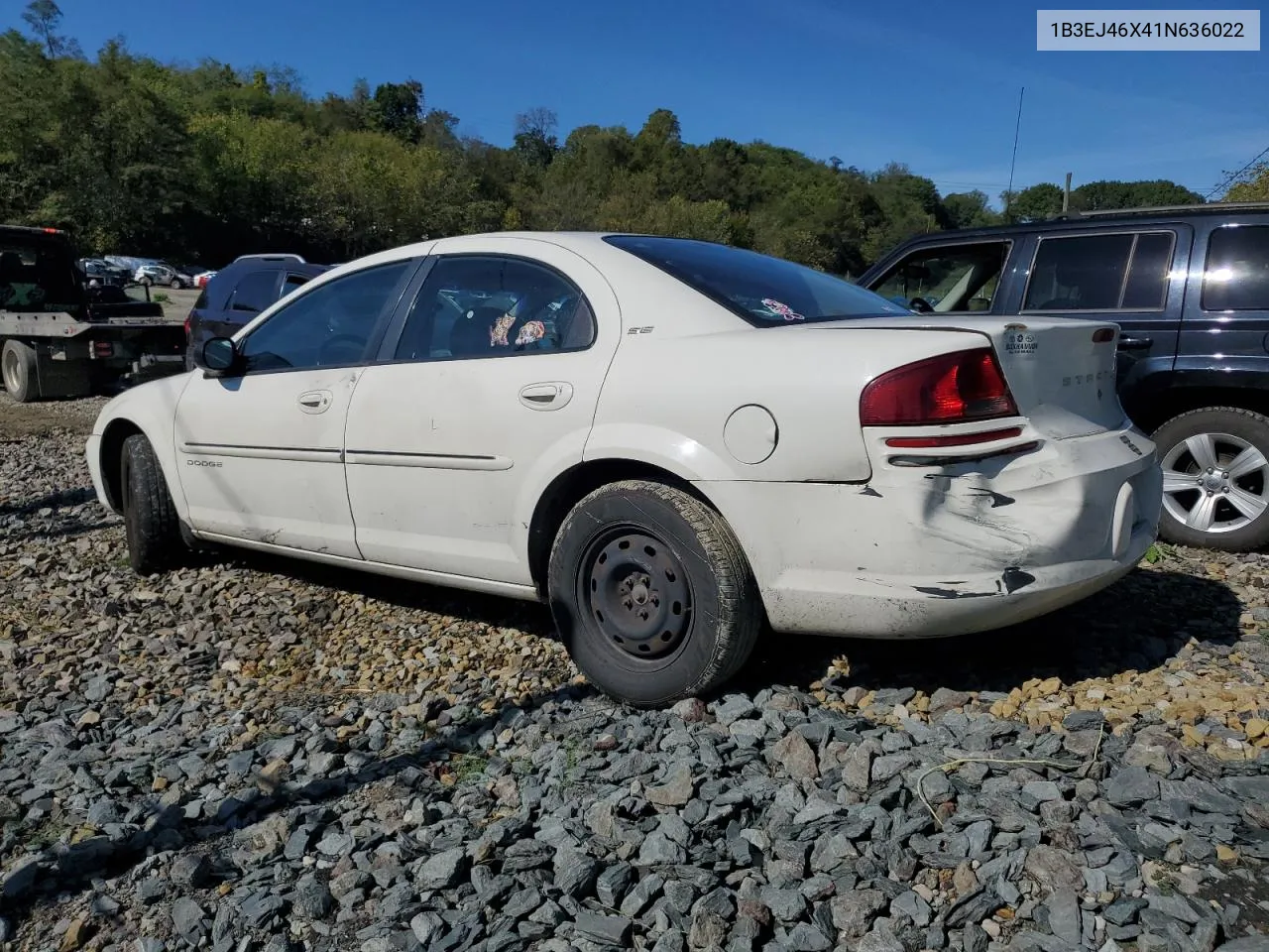 2001 Dodge Stratus Se VIN: 1B3EJ46X41N636022 Lot: 73192034