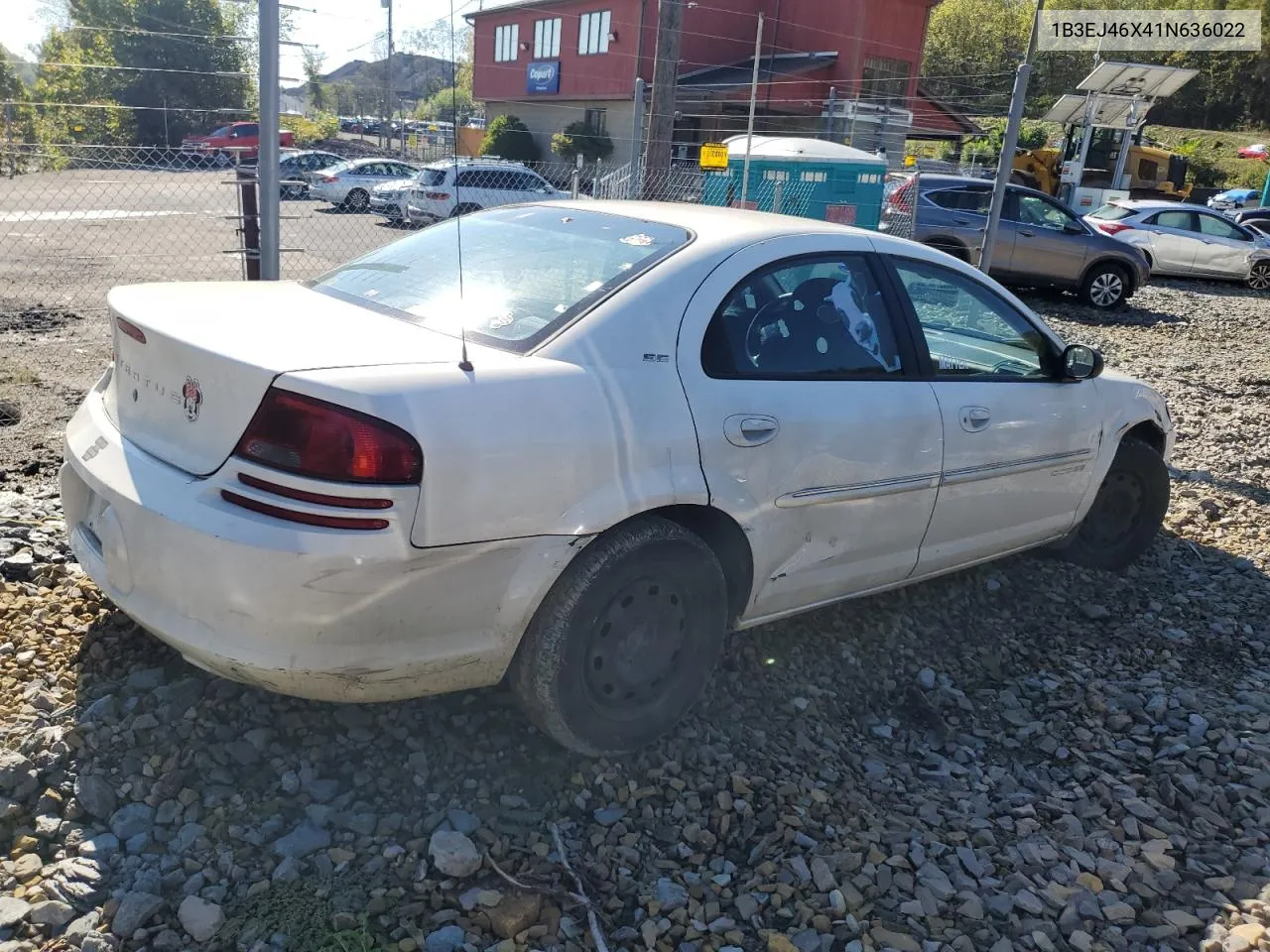 2001 Dodge Stratus Se VIN: 1B3EJ46X41N636022 Lot: 73192034