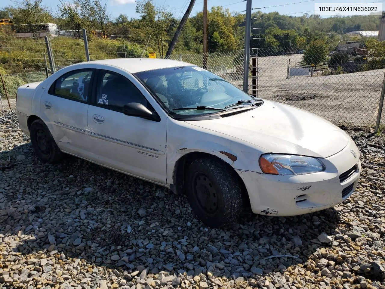 2001 Dodge Stratus Se VIN: 1B3EJ46X41N636022 Lot: 73192034