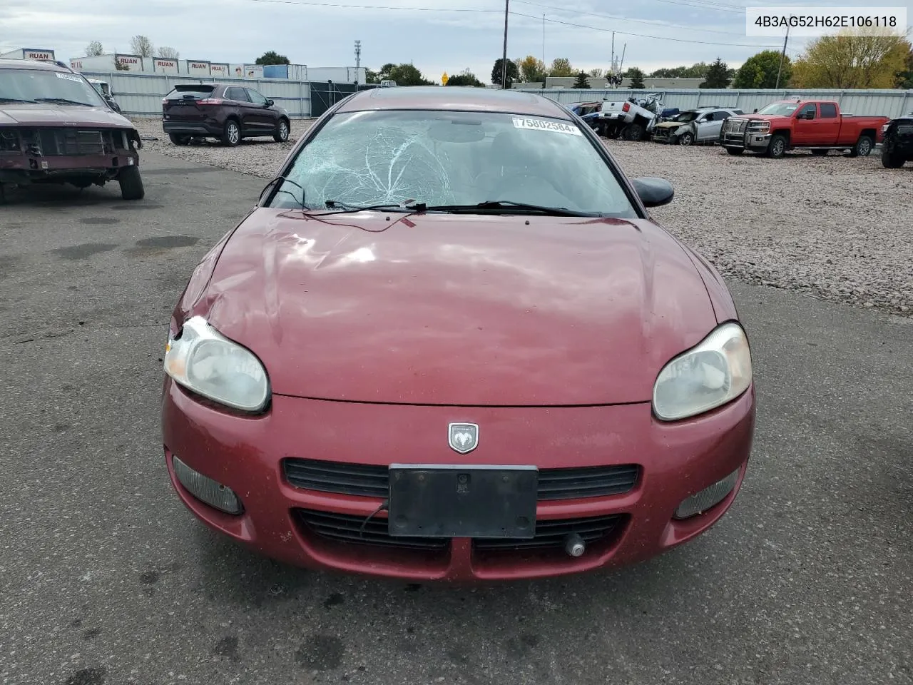 2002 Dodge Stratus R/T VIN: 4B3AG52H62E106118 Lot: 75802584