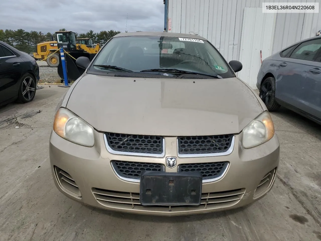 2004 Dodge Stratus Se VIN: 1B3EL36R04N220608 Lot: 72701154