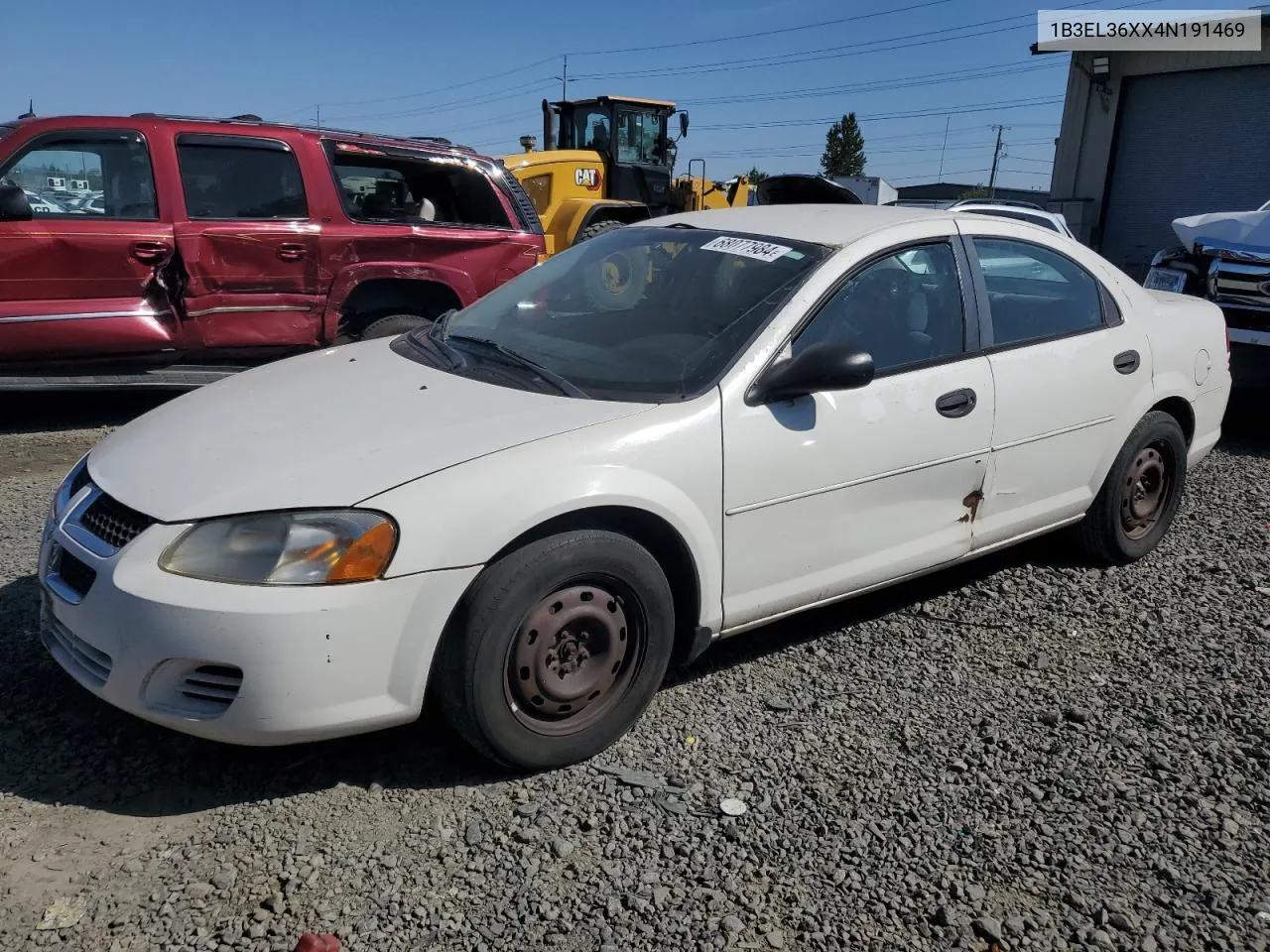 2004 Dodge Stratus Se VIN: 1B3EL36XX4N191469 Lot: 73231934