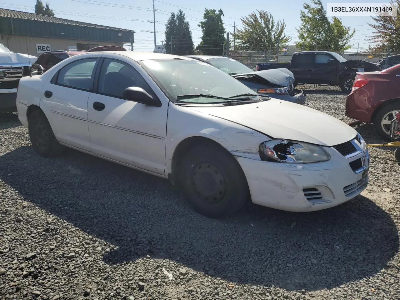 2004 Dodge Stratus Se VIN: 1B3EL36XX4N191469 Lot: 73231934