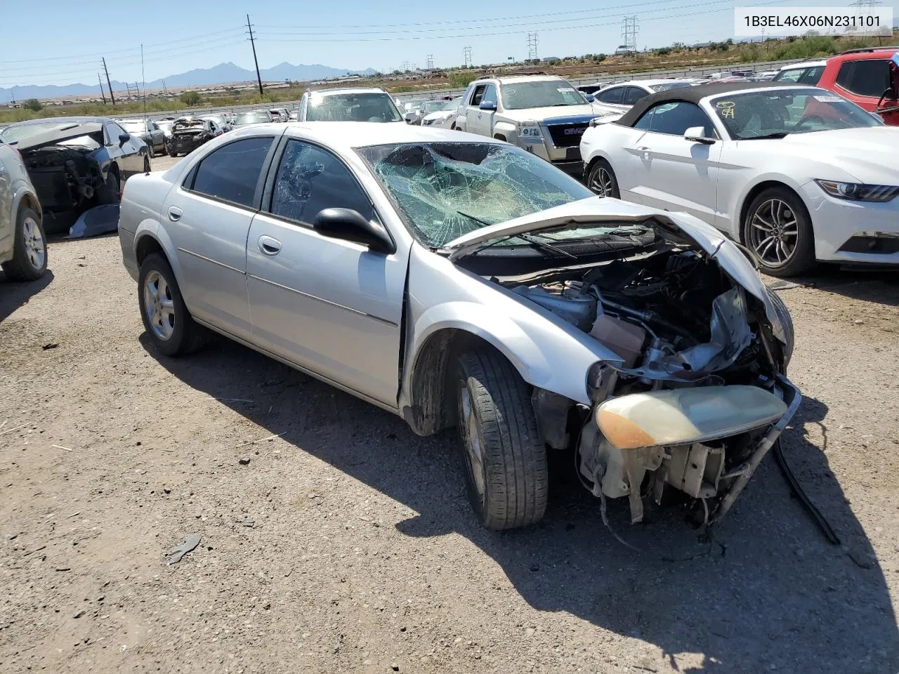 2006 Dodge Stratus Sxt VIN: 1B3EL46X06N231101 Lot: 72078524