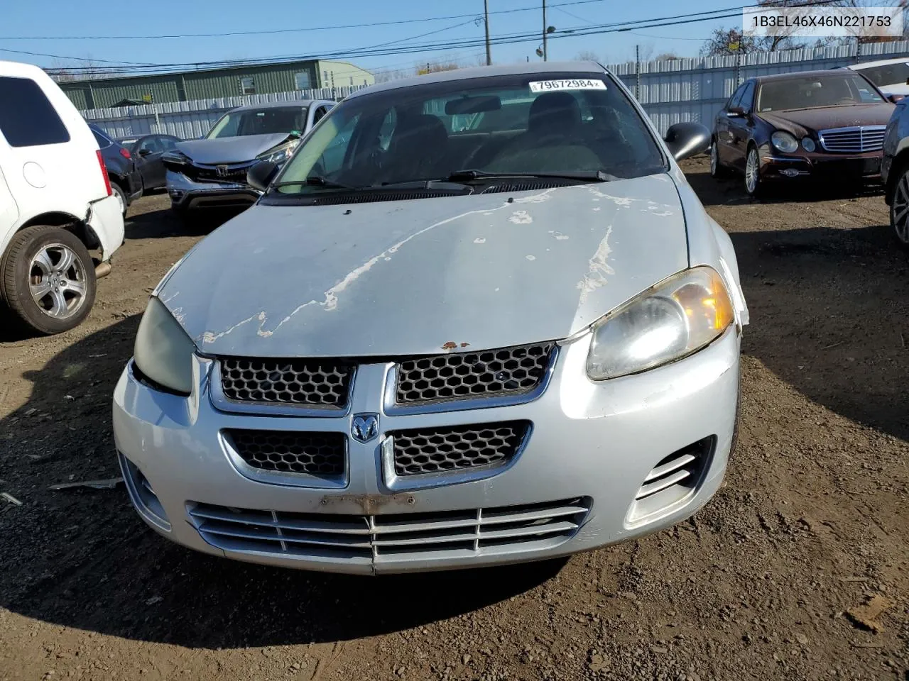 2006 Dodge Stratus Sxt VIN: 1B3EL46X46N221753 Lot: 79672984