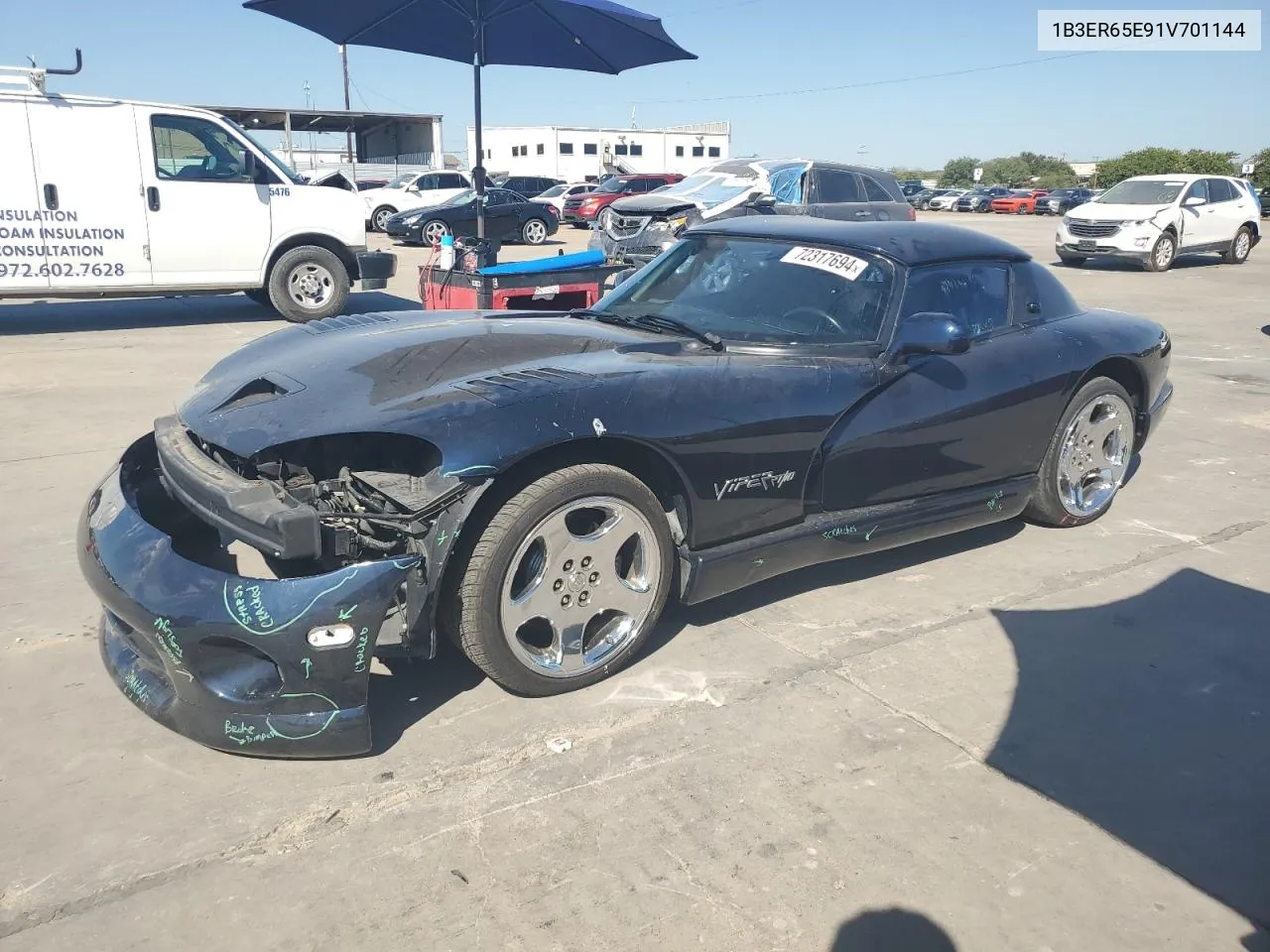 2001 Dodge Viper Rt-10 VIN: 1B3ER65E91V701144 Lot: 72317694