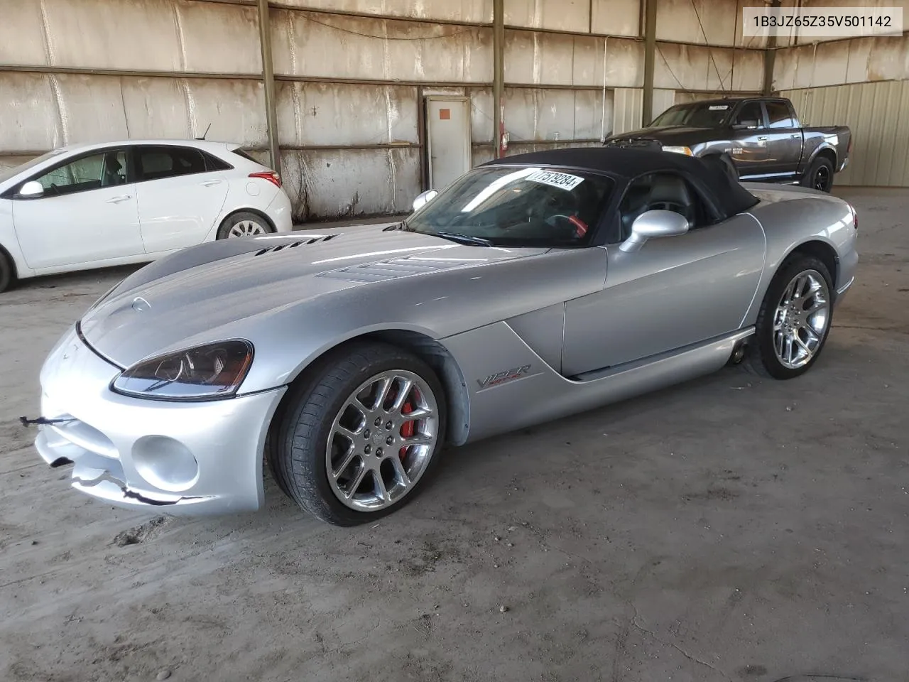 2005 Dodge Viper Srt-10 VIN: 1B3JZ65Z35V501142 Lot: 77579284