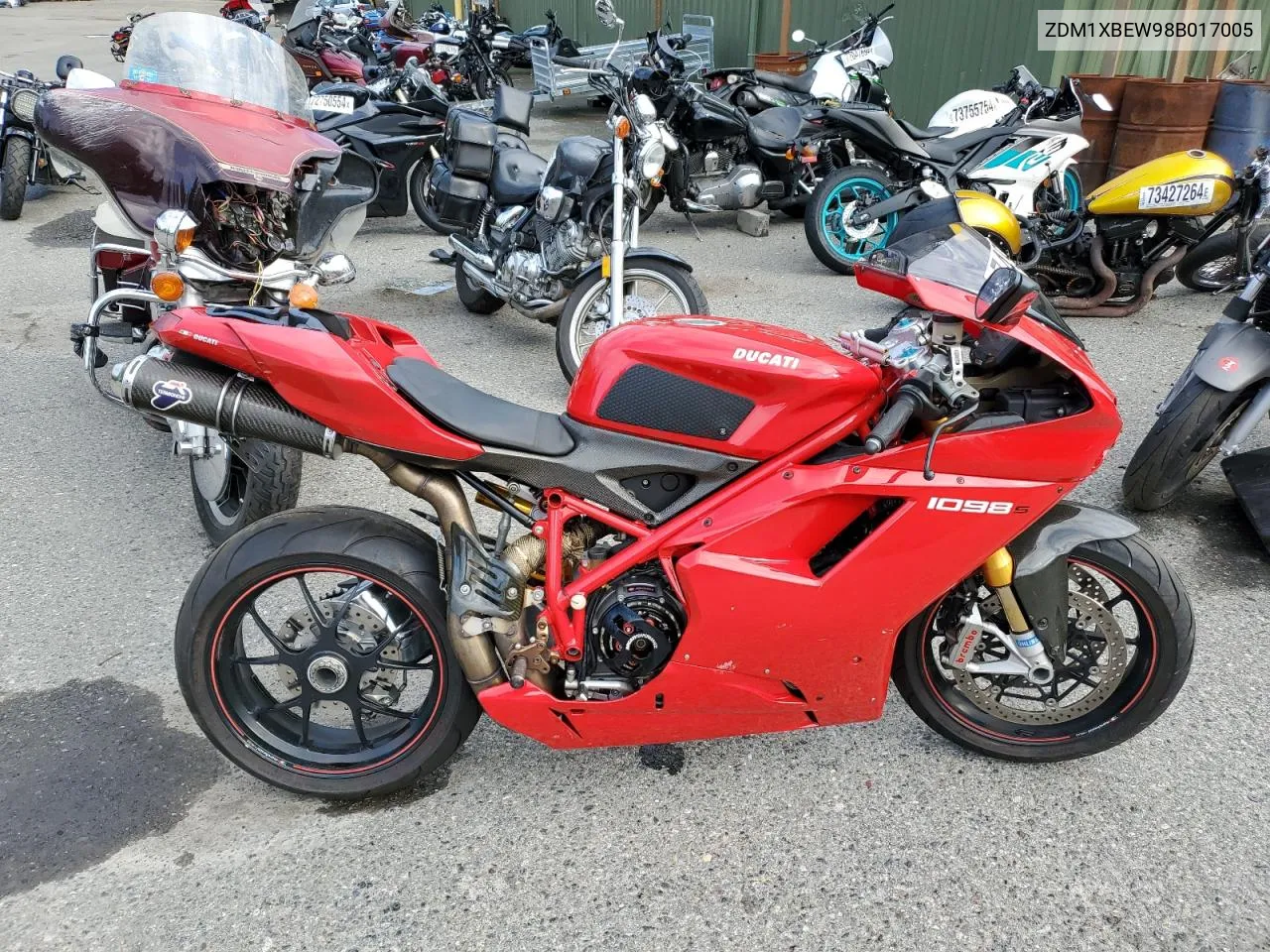 2008 Ducati 1098 Base VIN: ZDM1XBEW98B017005 Lot: 74964584