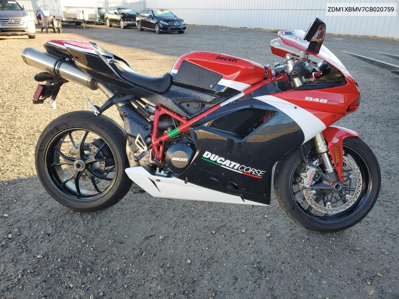 2012 Ducati Superbike 848 VIN: ZDM1XBMV7CB020759 Lot: 76088004