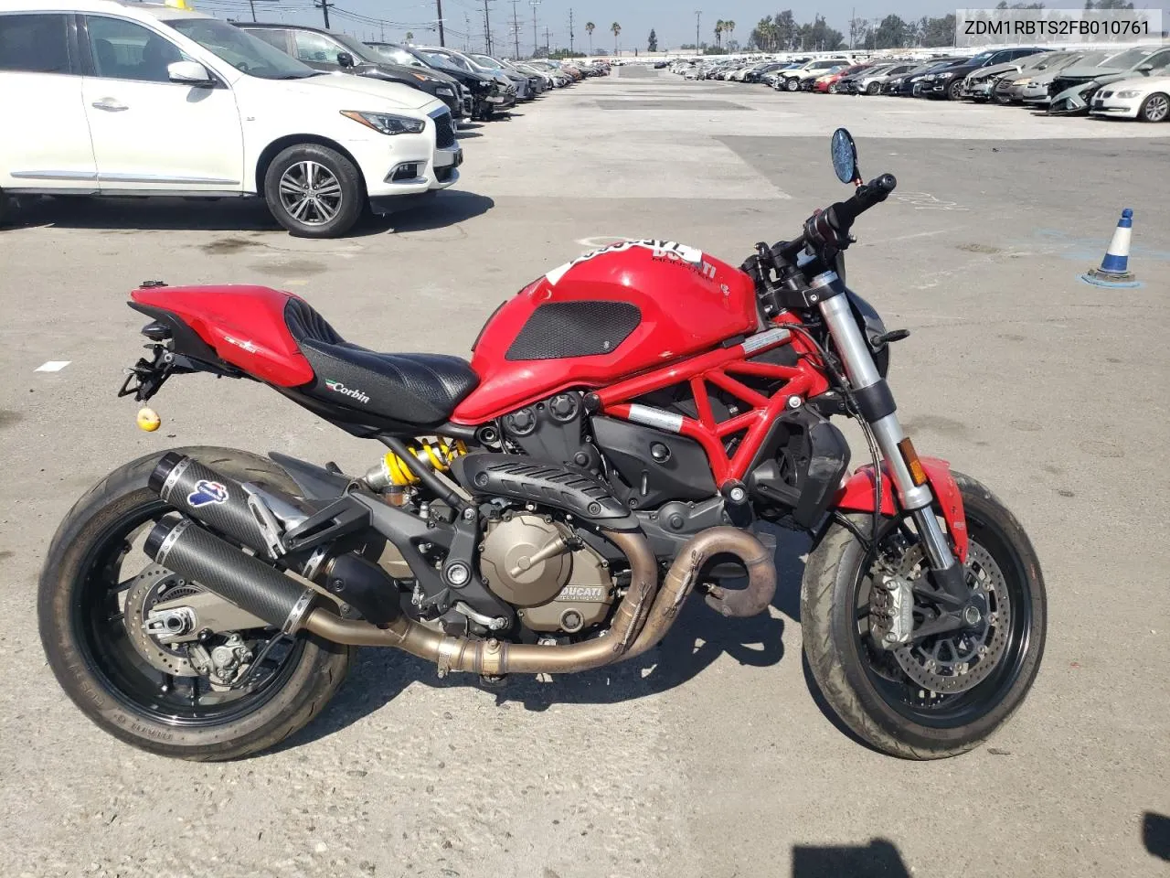 2015 Ducati Monster 821 VIN: ZDM1RBTS2FB010761 Lot: 74538384