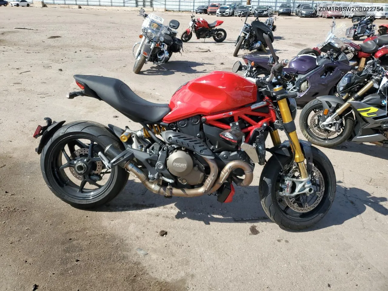 2016 Ducati Monster 1200 S VIN: ZDM1RBSW2GB022754 Lot: 62142744