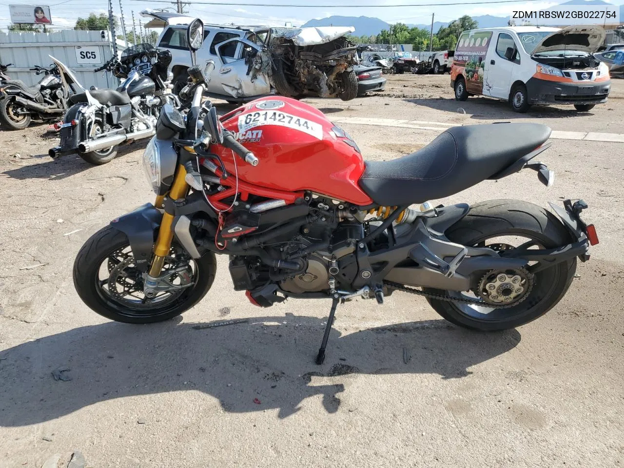 2016 Ducati Monster 1200 S VIN: ZDM1RBSW2GB022754 Lot: 62142744