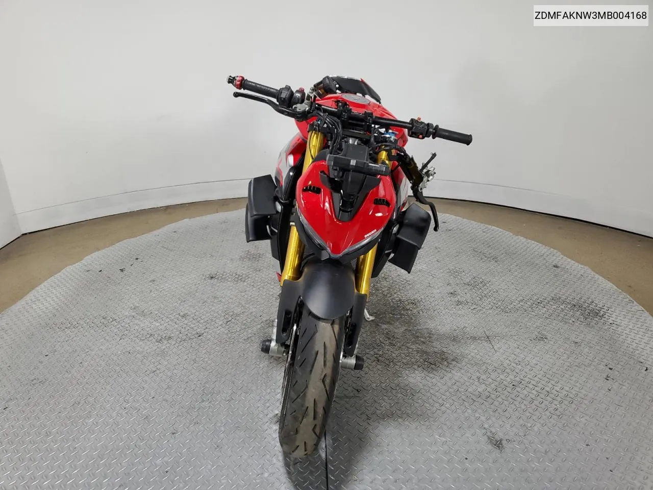 2021 Ducati Streetfighter V4 VIN: ZDMFAKNW3MB004168 Lot: 75053374