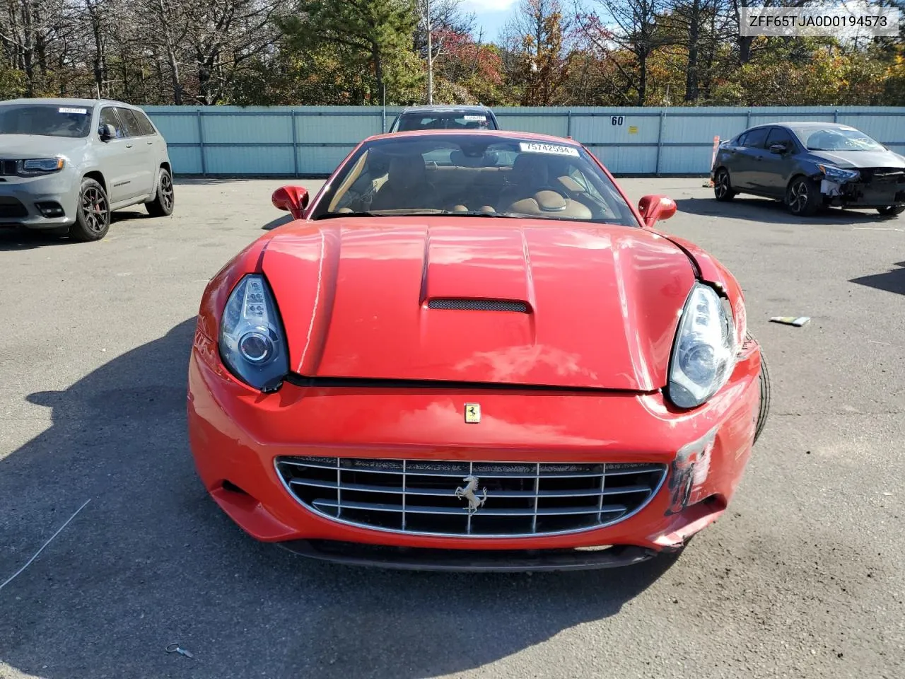 2013 Ferrari California VIN: ZFF65TJA0D0194573 Lot: 75742594