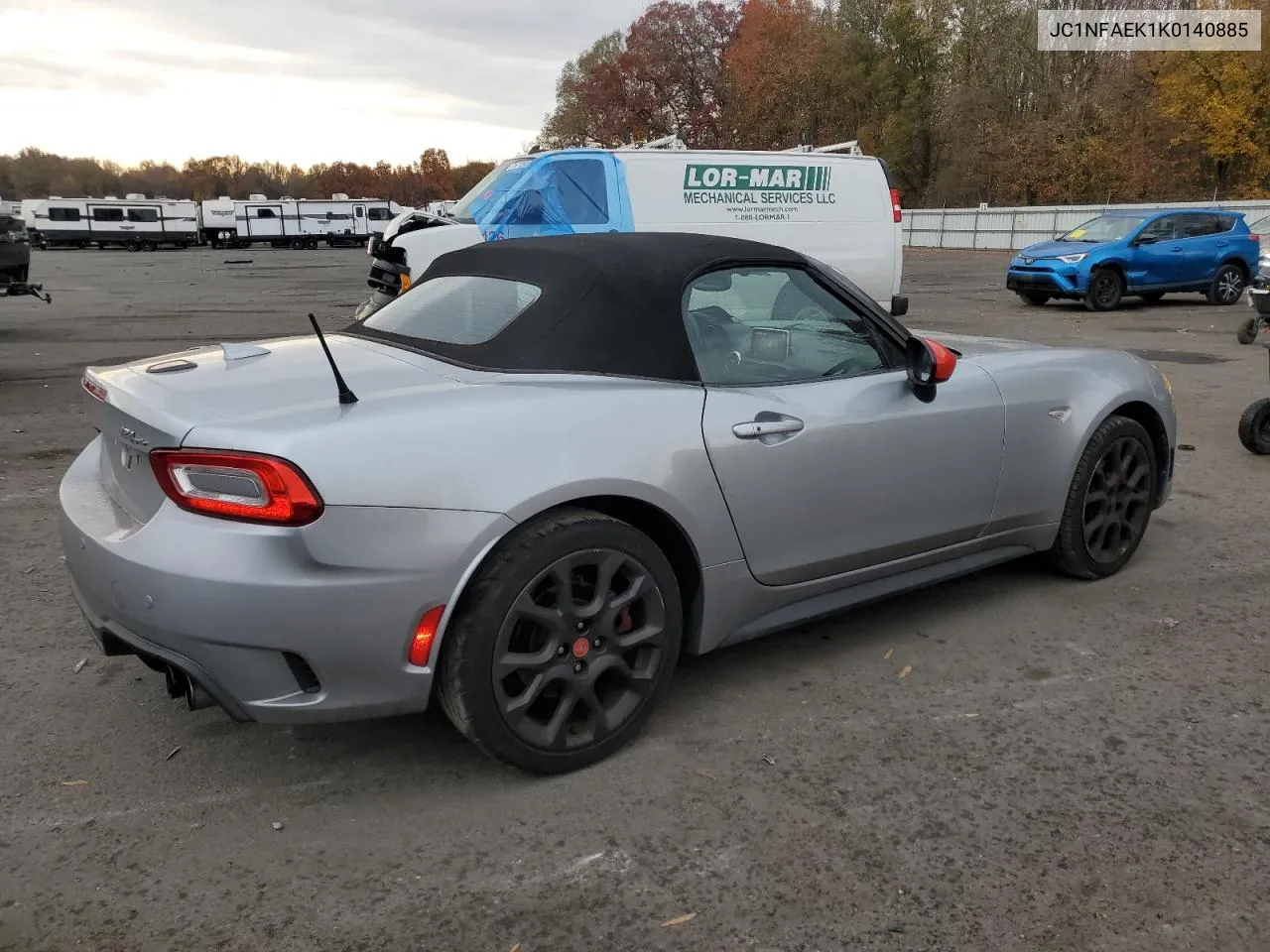 2019 Fiat 124 Spider Classica VIN: JC1NFAEK1K0140885 Lot: 78676554