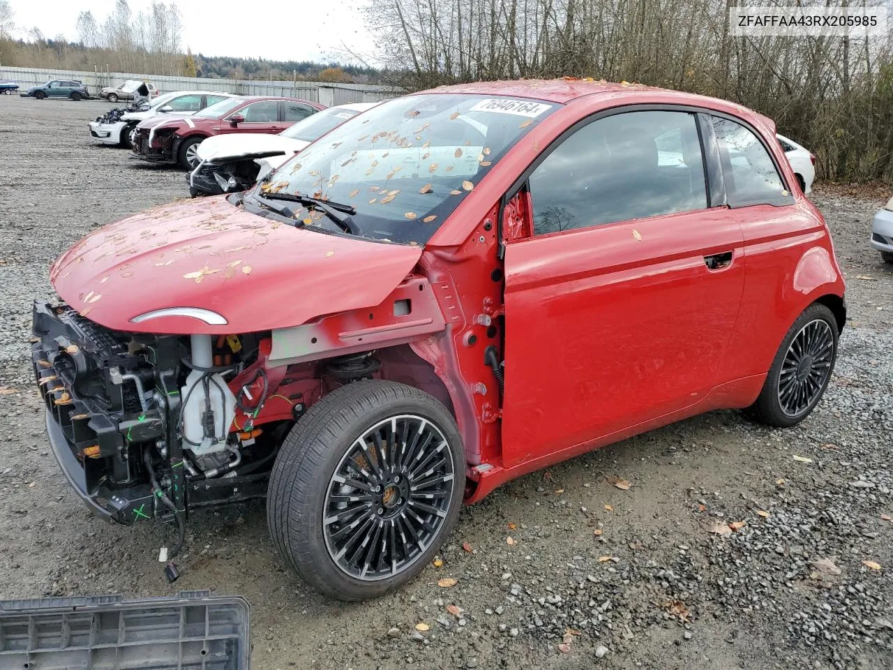 2024 Fiat 500 E Red VIN: ZFAFFAA43RX205985 Lot: 76946164