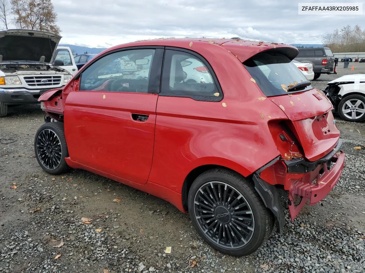 2024 Fiat 500 E Red VIN: ZFAFFAA43RX205985 Lot: 76946164