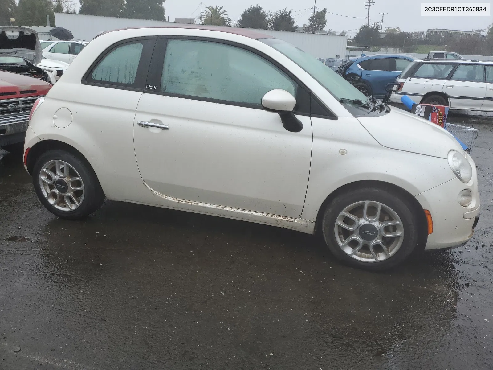 2012 Fiat 500 Pop VIN: 3C3CFFDR1CT360834 Lot: 39883854