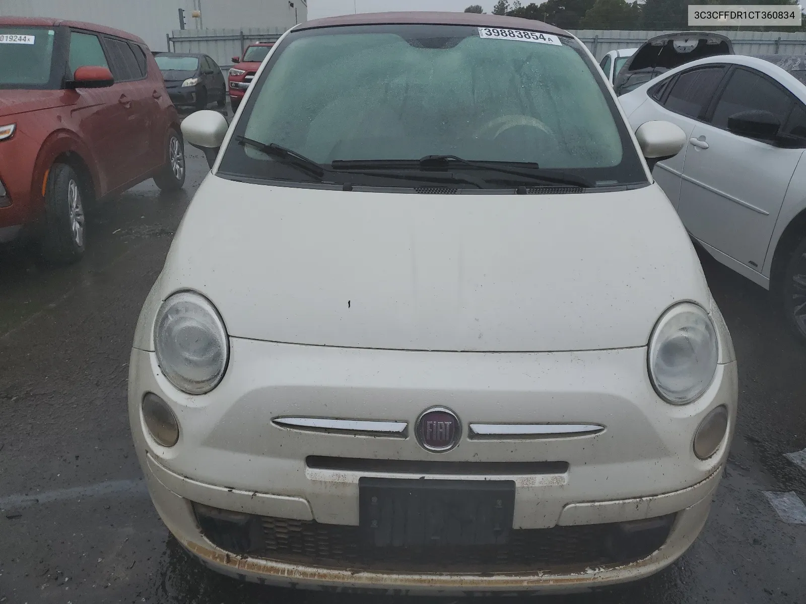 2012 Fiat 500 Pop VIN: 3C3CFFDR1CT360834 Lot: 39883854