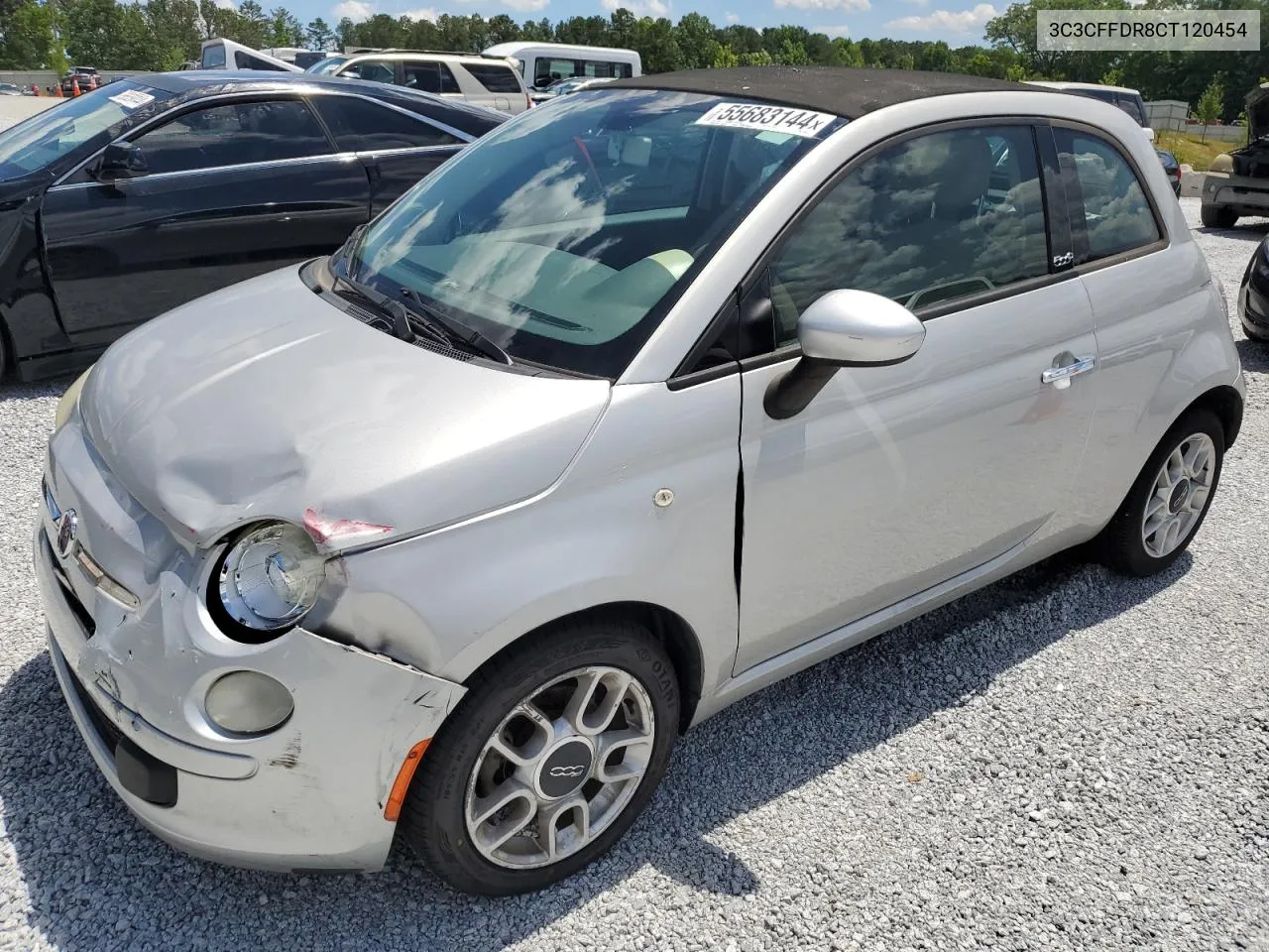 2012 Fiat 500 Pop VIN: 3C3CFFDR8CT120454 Lot: 55683144