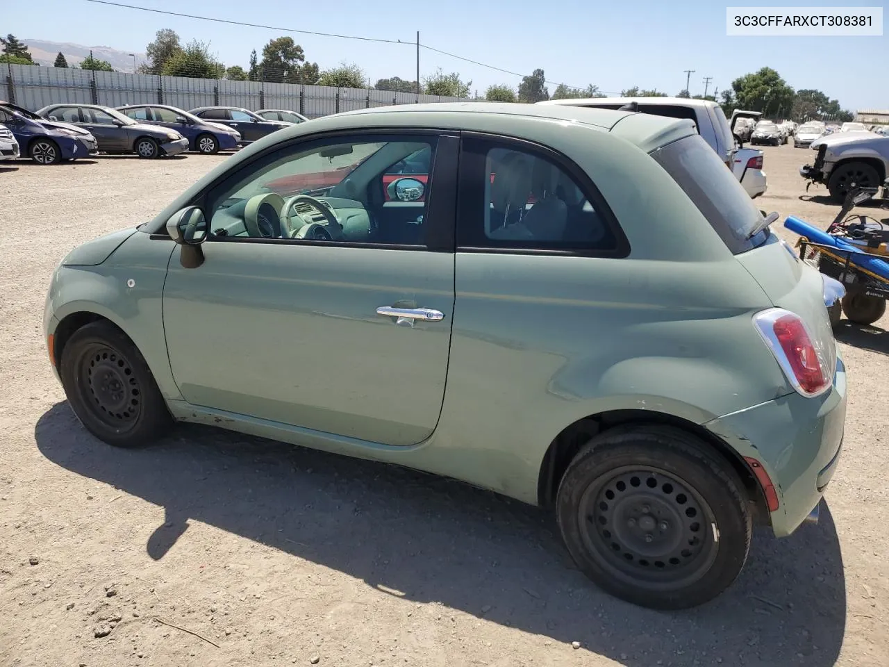 2012 Fiat 500 Pop VIN: 3C3CFFARXCT308381 Lot: 57541204