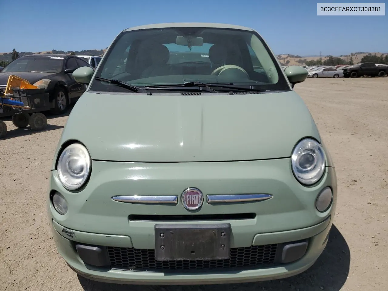 2012 Fiat 500 Pop VIN: 3C3CFFARXCT308381 Lot: 57541204