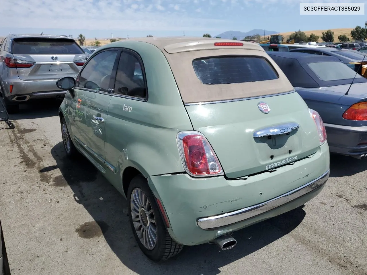 2012 Fiat 500 Lounge VIN: 3C3CFFER4CT385029 Lot: 59799374