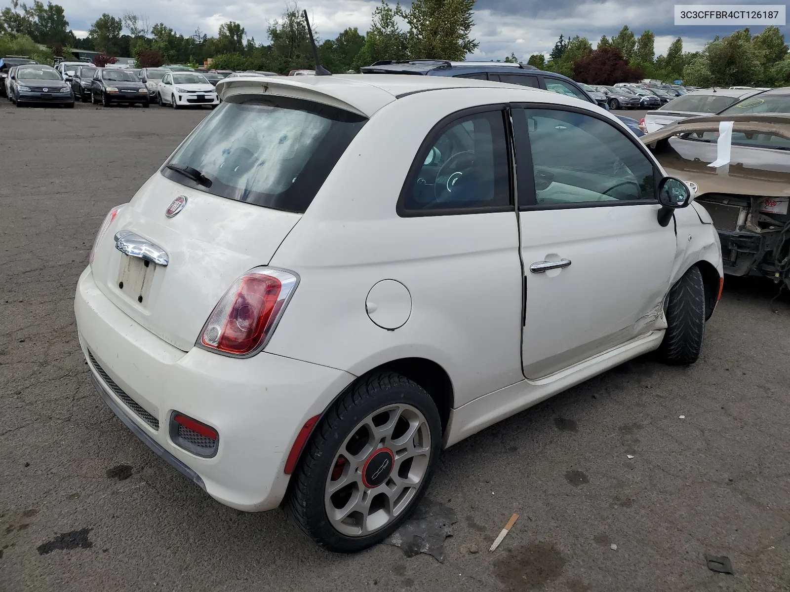 2012 Fiat 500 Sport VIN: 3C3CFFBR4CT126187 Lot: 60741104