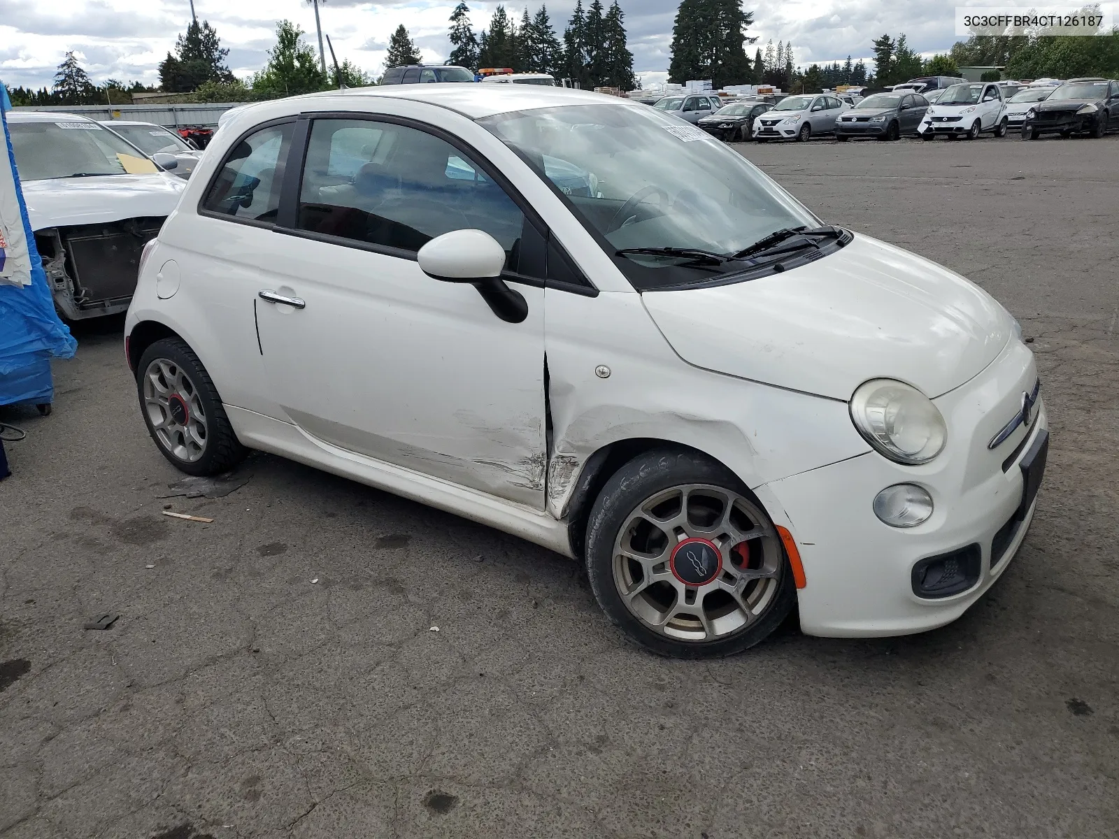 2012 Fiat 500 Sport VIN: 3C3CFFBR4CT126187 Lot: 60741104