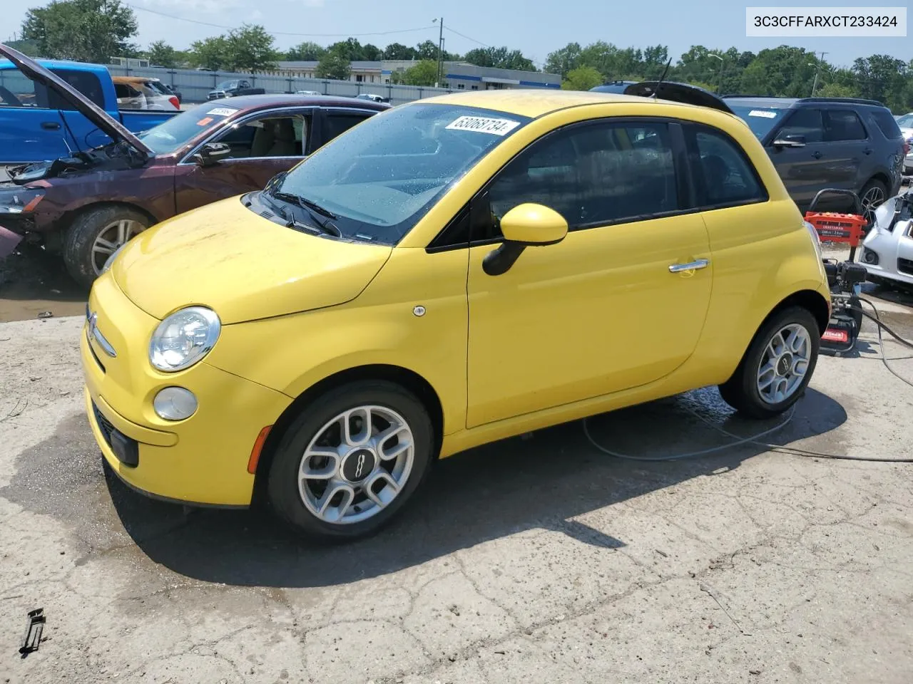 2012 Fiat 500 Pop VIN: 3C3CFFARXCT233424 Lot: 63068734