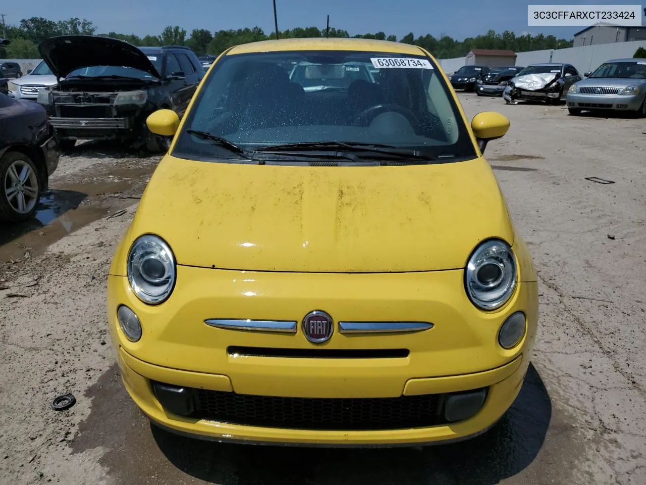 2012 Fiat 500 Pop VIN: 3C3CFFARXCT233424 Lot: 63068734