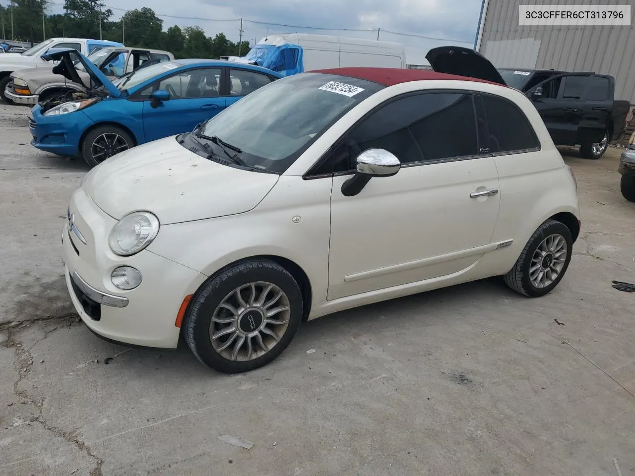 2012 Fiat 500 Lounge VIN: 3C3CFFER6CT313796 Lot: 66521254