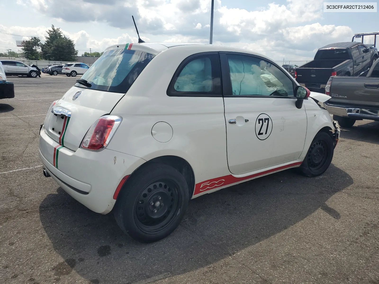 2012 Fiat 500 Pop VIN: 3C3CFFAR2CT212406 Lot: 66664534