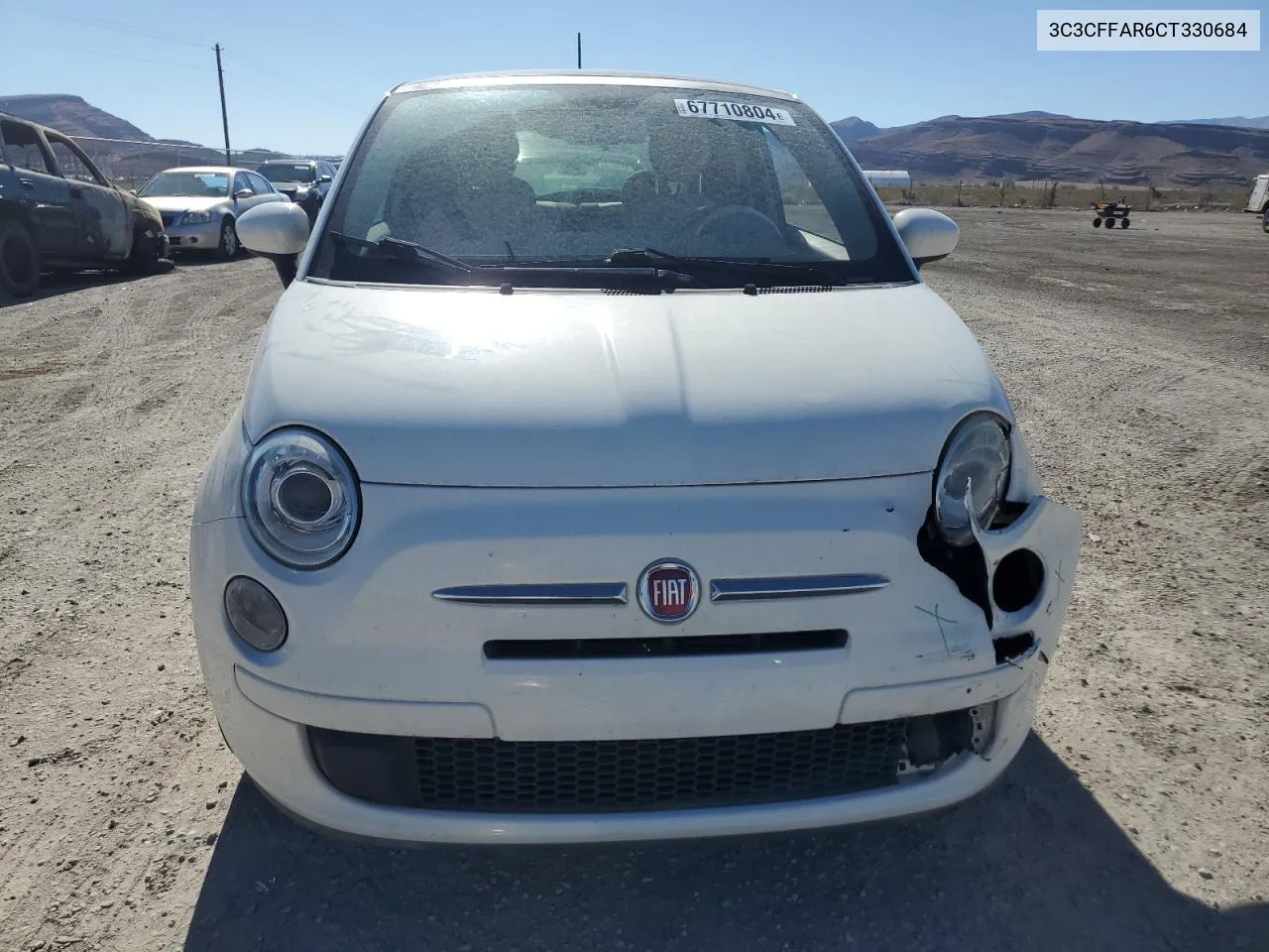 2012 Fiat 500 Pop VIN: 3C3CFFAR6CT330684 Lot: 67710804