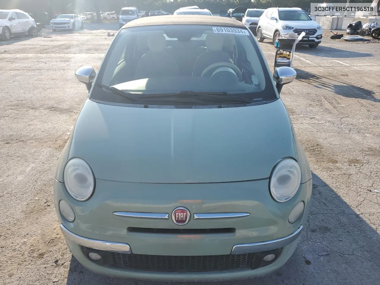 3C3CFFER5CT196518 2012 Fiat 500 Lounge