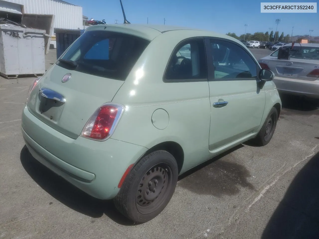 2012 Fiat 500 Pop VIN: 3C3CFFAR3CT352240 Lot: 70524744