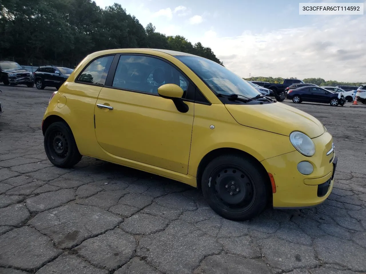 2012 Fiat 500 Pop VIN: 3C3CFFAR6CT114592 Lot: 71654734