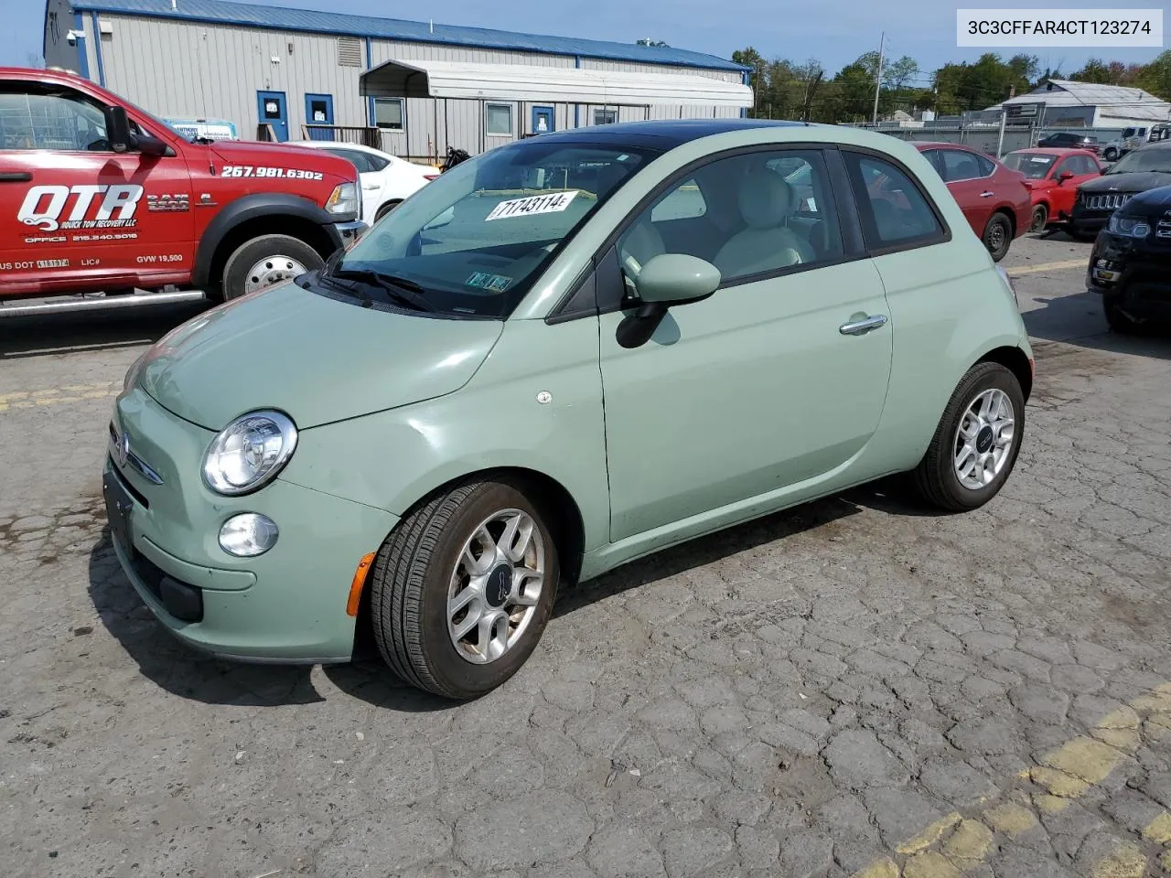 2012 Fiat 500 Pop VIN: 3C3CFFAR4CT123274 Lot: 71743114