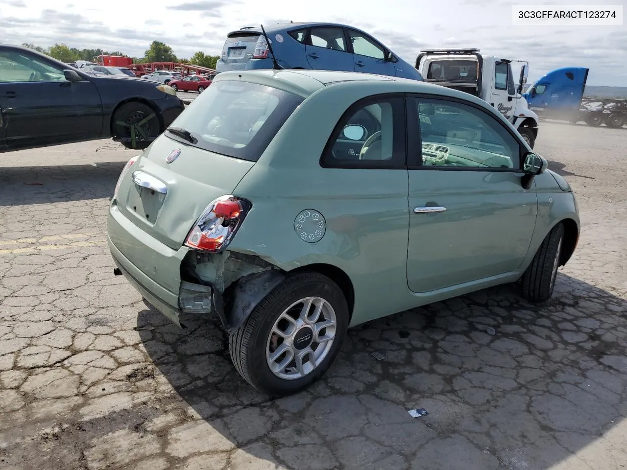 2012 Fiat 500 Pop VIN: 3C3CFFAR4CT123274 Lot: 71743114