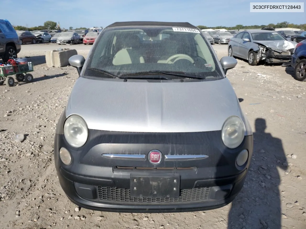 2012 Fiat 500 Pop VIN: 3C3CFFDRXCT128443 Lot: 73711694