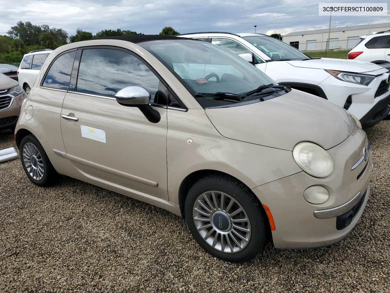 2012 Fiat 500 Lounge VIN: 3C3CFFER9CT100809 Lot: 74702104